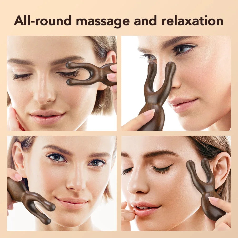 Wooden Gua Sha Facial Tools  Head Massager