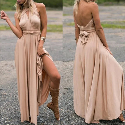 Multi-worn V-neck Vestidos De Fiesta Long Sexy Maxi Dress