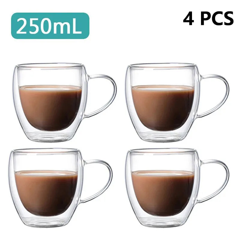 Transparent Glass Coffee Cup Mug