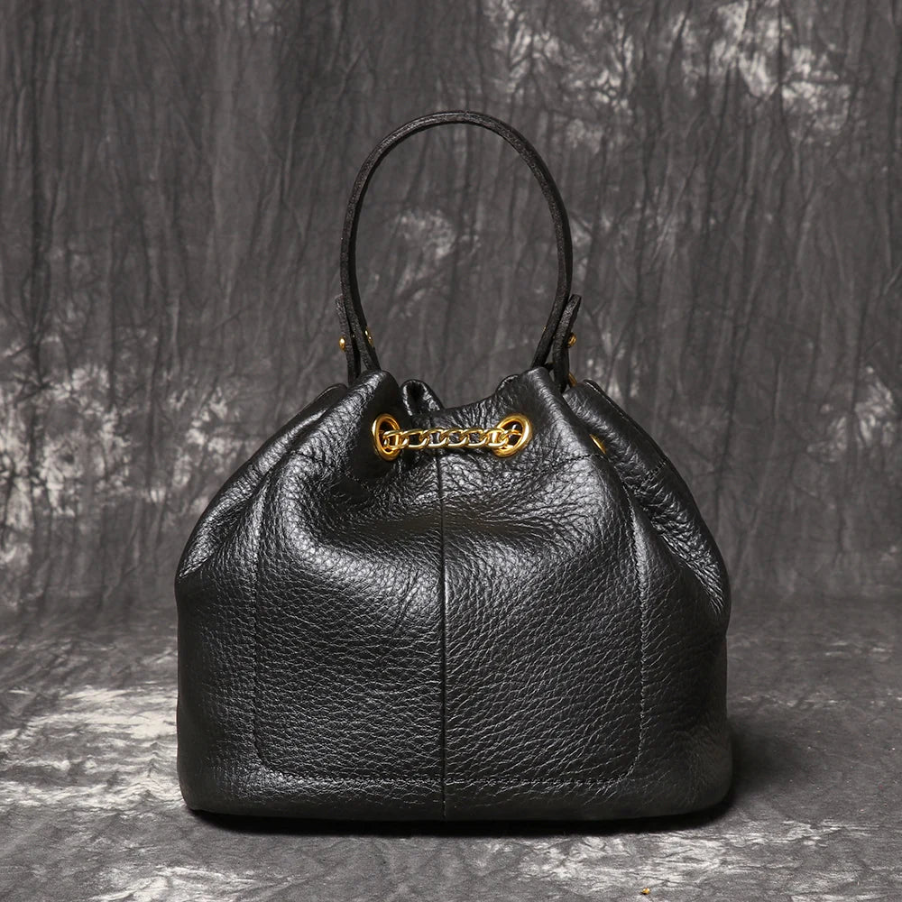 Genuine Leather Chain Crossbody Bag