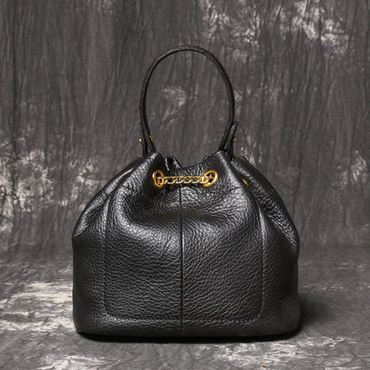 Genuine Leather Chain Crossbody Bag