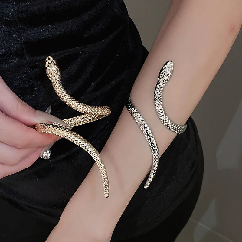 Snake Shaped Cuff Bracelet Ring Set