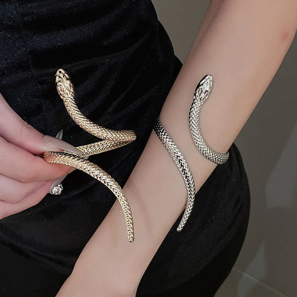 Snake Shaped Cuff Bracelet Ring Set