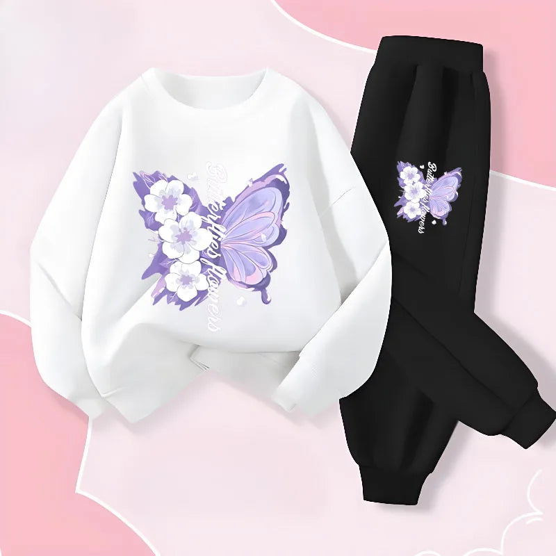 Spring Long Sleeved Top Long Pants Two Piece Sets