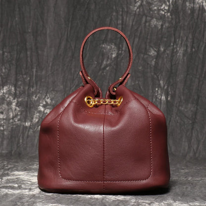 Genuine Leather Chain Crossbody Bag