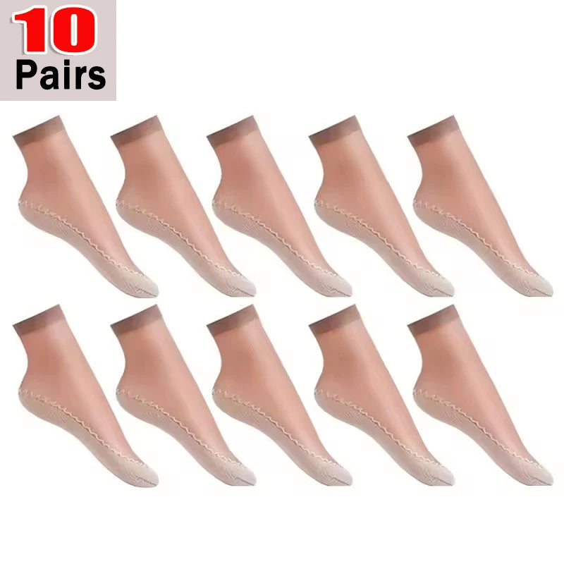1/5/10pairs Lace Ultrathin Silk Socks