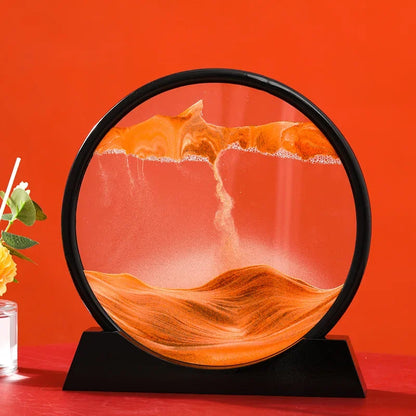 3D Moving Sand Round Glass Deep Sea Home Decoration