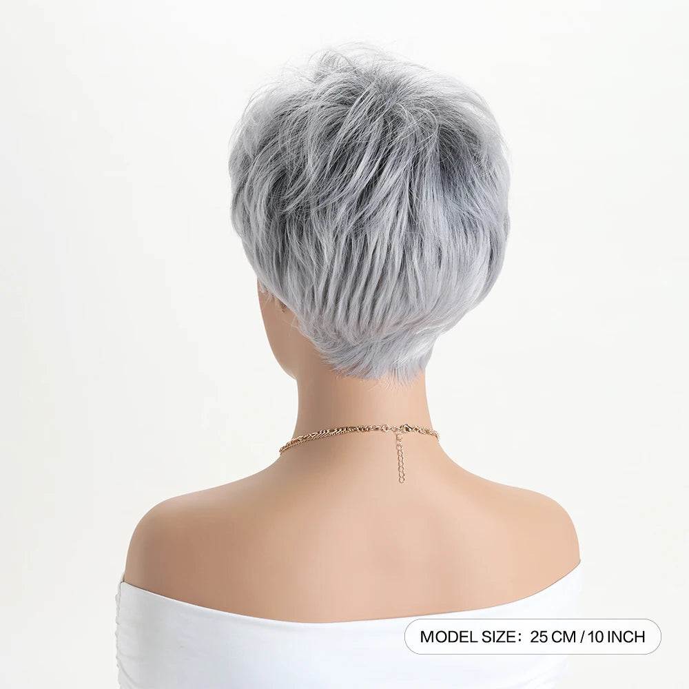 Short Natural Wigs with Bangs Soft  Hair Wig