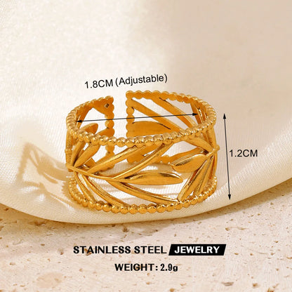 Gold Stainless Steel Heart Metal Hollow Waterproof Rings