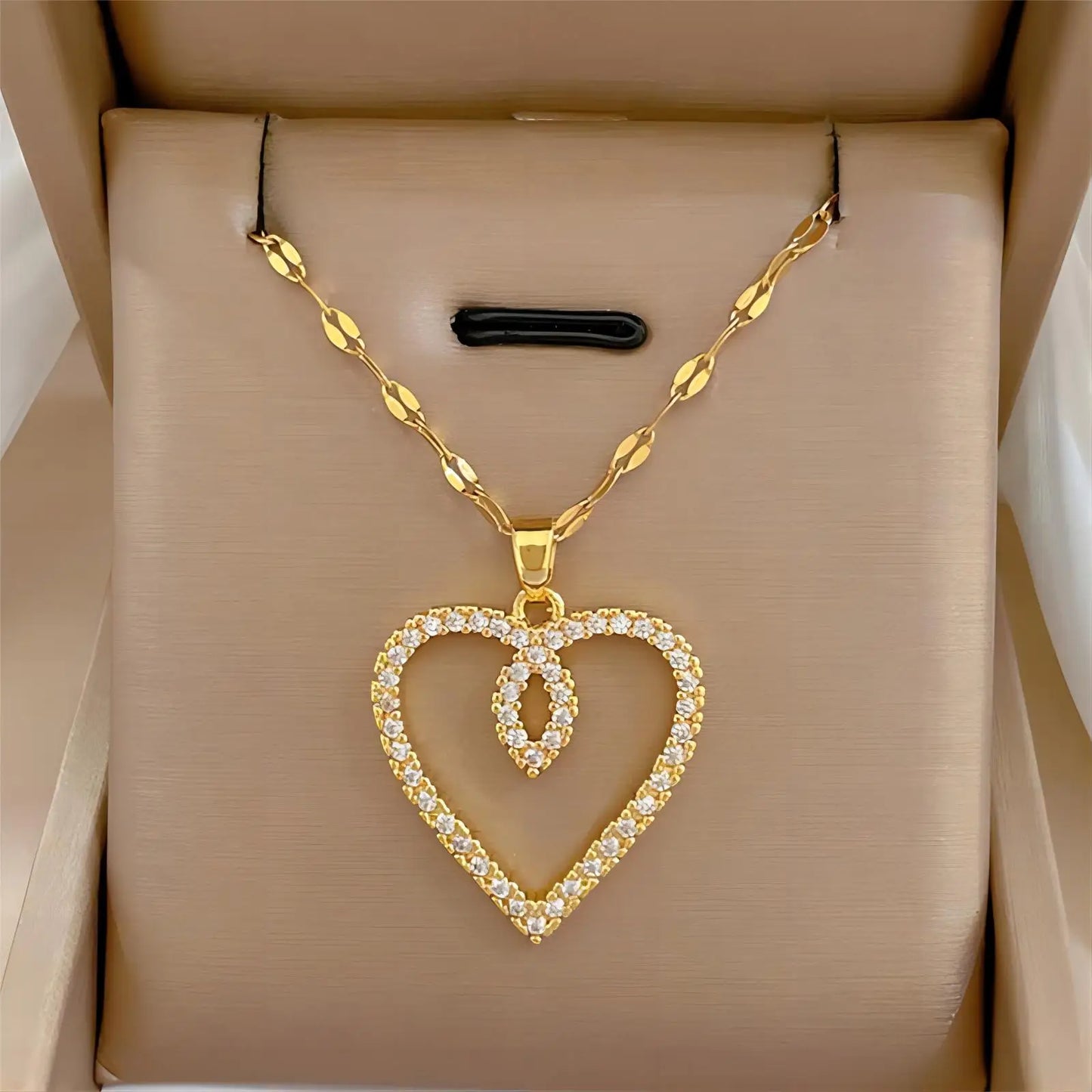 Heart Stainless Steel Zirconia Necklaces