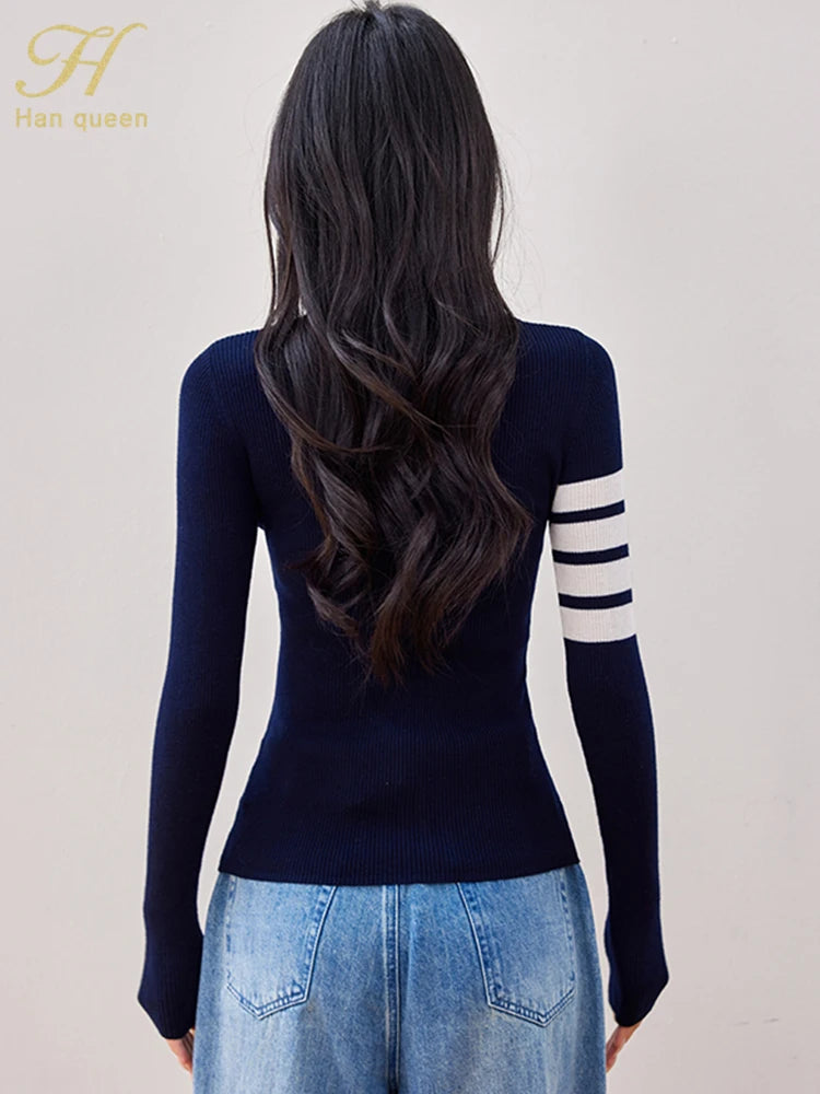 Chic Zippers Vintage Casual Knitted Pullover Sweaters