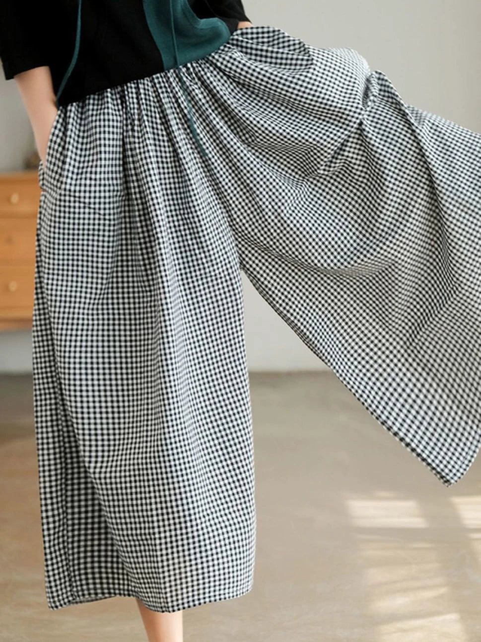 Thin Cotton Linen Wide Leg Baggy Pants