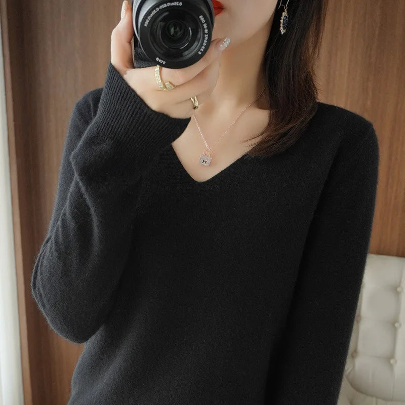 Cashmere V-neck Pullover