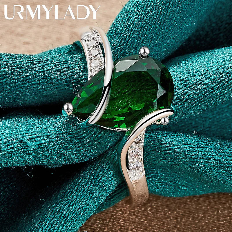 925 Sterling Silver Water Drop Turquoise Ring