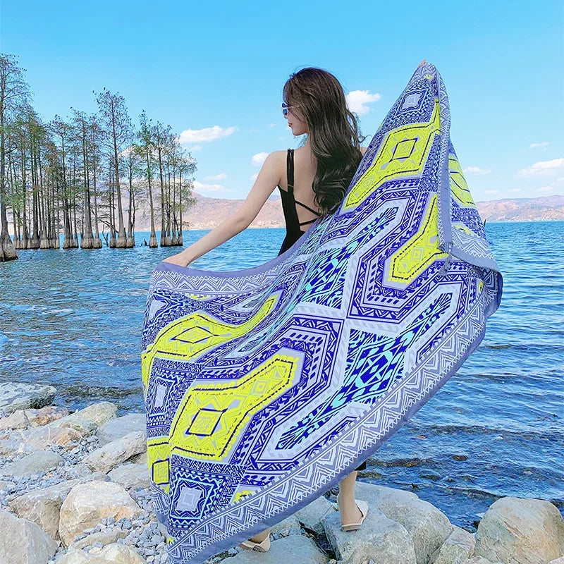 Travel Beach Sunscreen Scarva Bikini Large Shaw Swimsuit Cover-ups