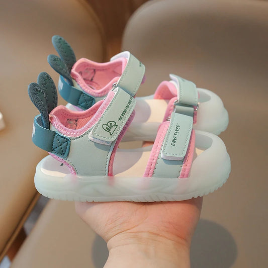 Cartoon Greenish Pink Soft Boys Girls Shoes