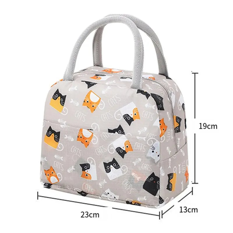 Cartoon Portable Insulated Thermal Heat Bento Bag Lunch Box
