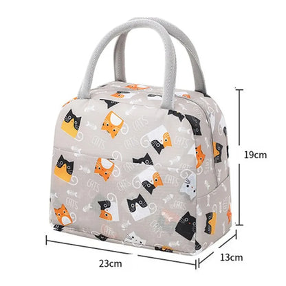Cartoon Portable Insulated Thermal Heat Bento Bag Lunch Box