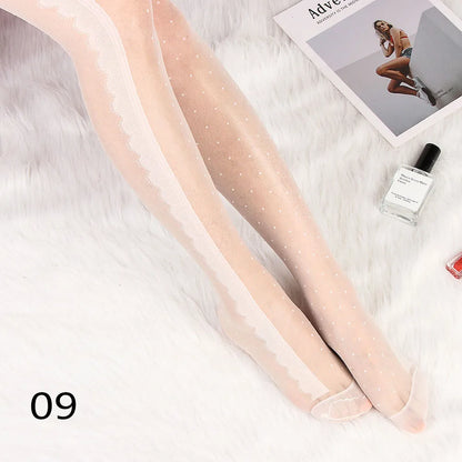 Sexy love Dot Silk Thin Faux Tattoo  Socks