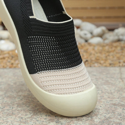 Retro Dual-tone Slip-on Breathable Soft Shoes