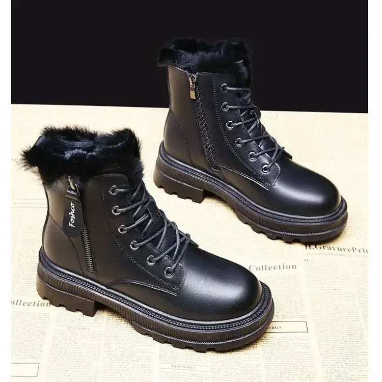 Snow Boots Plush Warm Medium Thickened Warm Snow Flat Boots