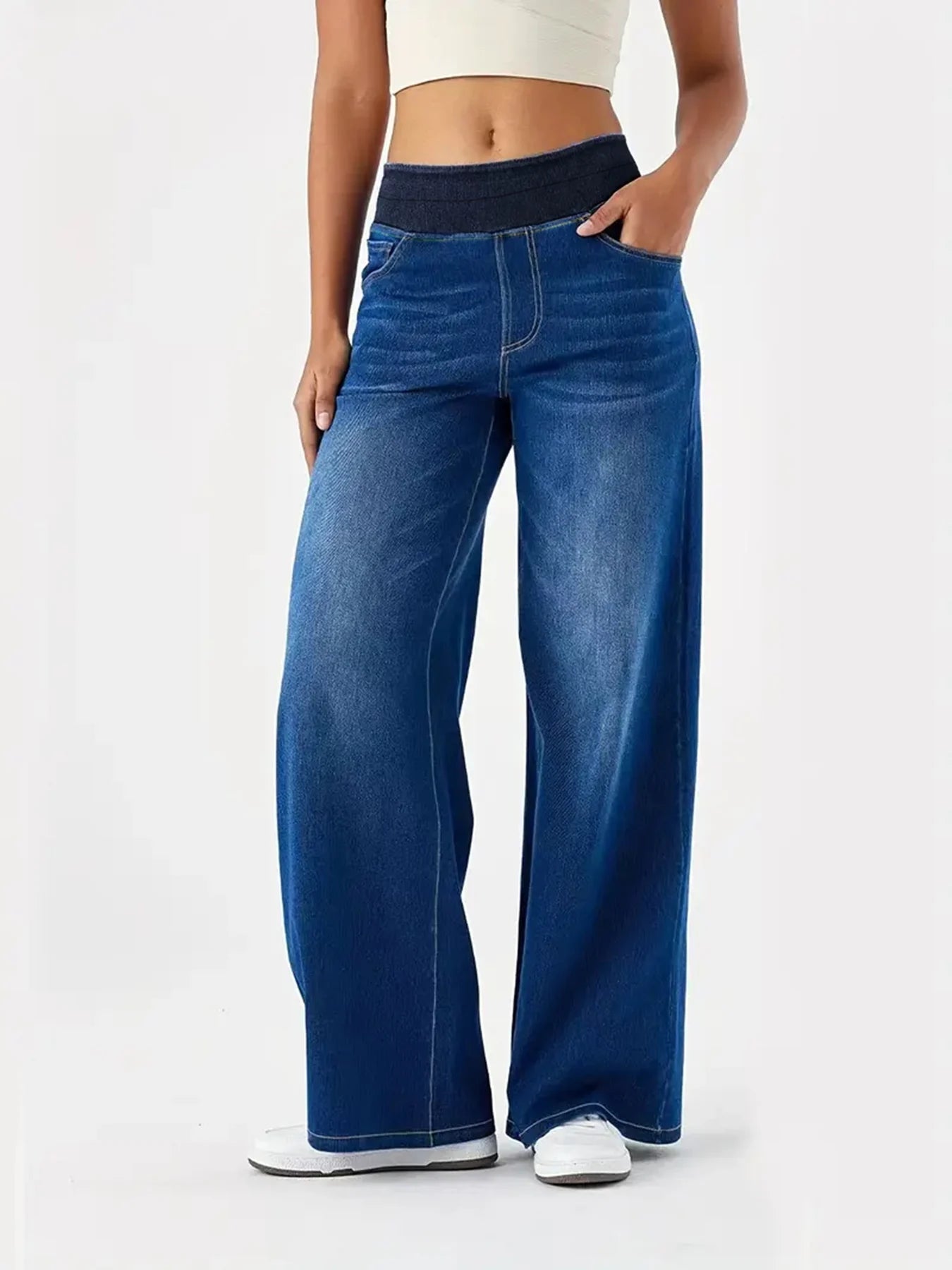 Jeans Stretch Loose Straight-Leg Pants