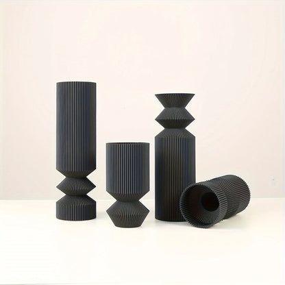 1 Nordic black plastic vase for home decoration