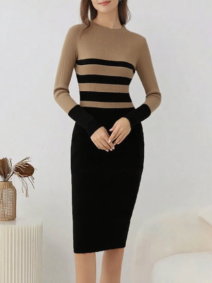 Long Sleeve Knit Elegant Dress