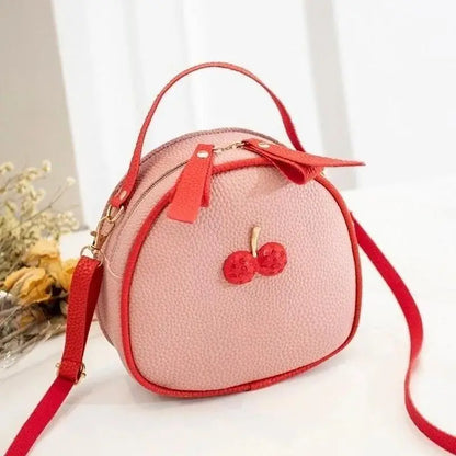 Cherry Pattern Sweet Small Round Mini Backpack Shoulder Bags