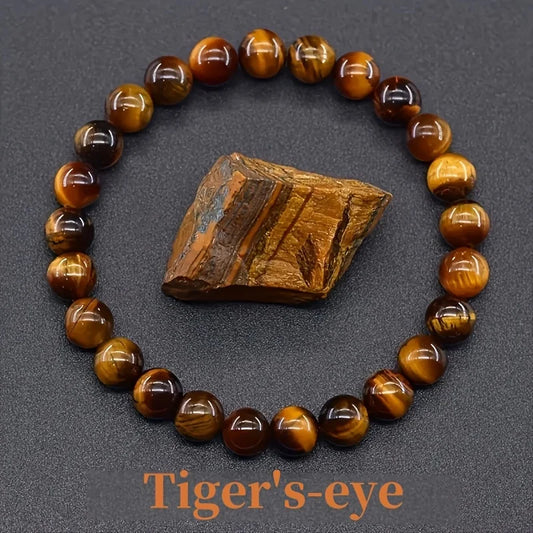 4 Pcs/Set Bohemian Gemstone Wealth & Love Amethyst Tiger's Eye Bracelet