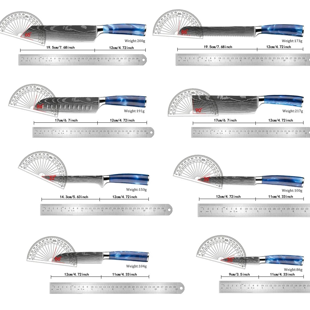 Stainless Steel Chef Knife Kitchen Knife Set