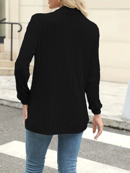 Stripe brushed cardigan jacket