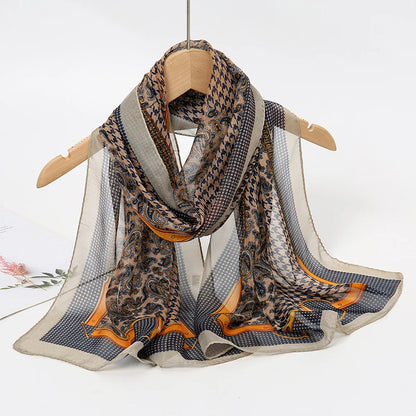 Chiffon Long Silk Scarf Turban