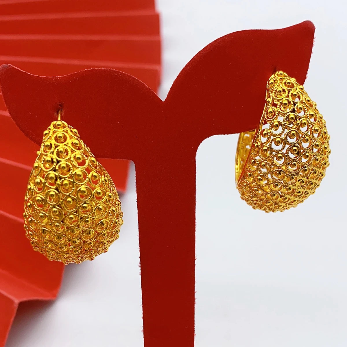 24K Gold Color Hoop Earrings