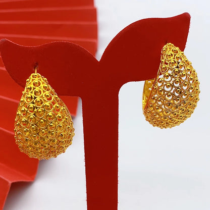 24K Gold Color Hoop Earrings
