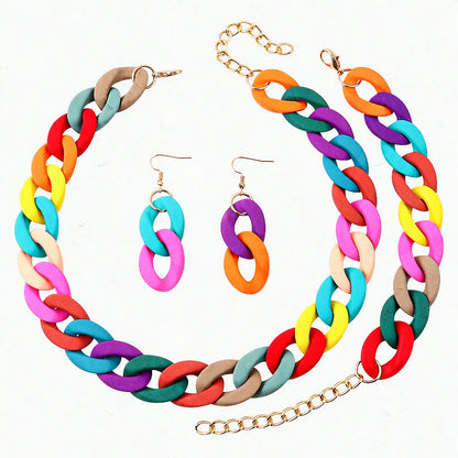 Fish Sheep Acrylic Chunky Chain Choker Necklace