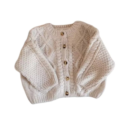 Single Breast Girls Brief Style Sweater 1-7Y