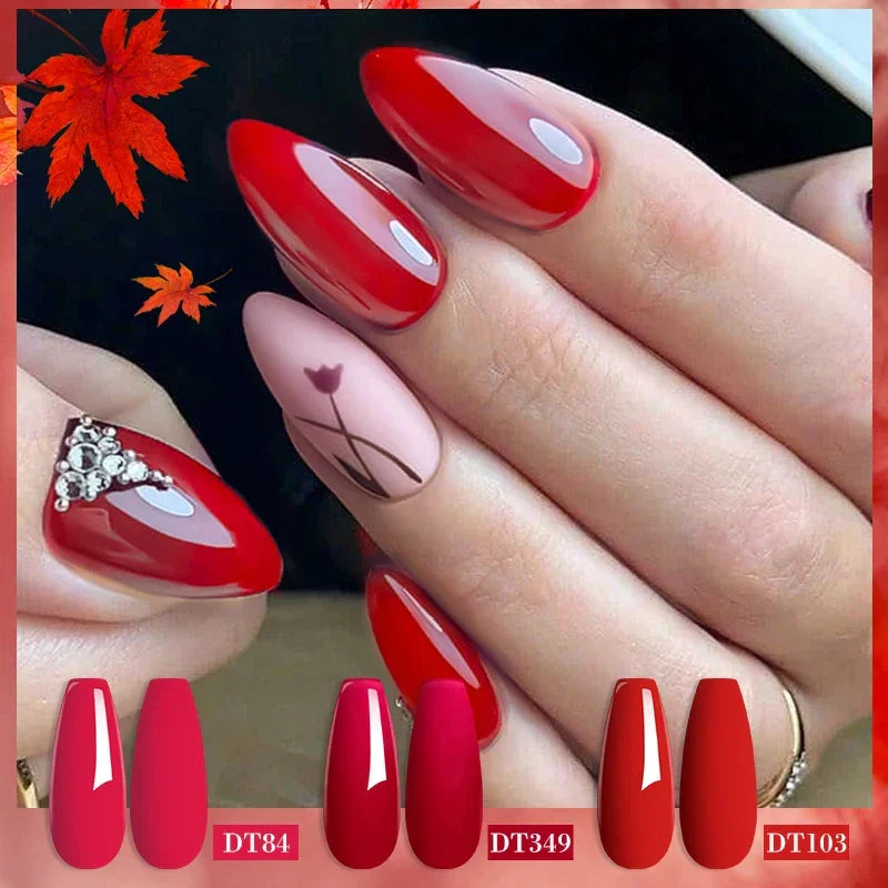 7ml Red Series Gel Nail Polish Glitter