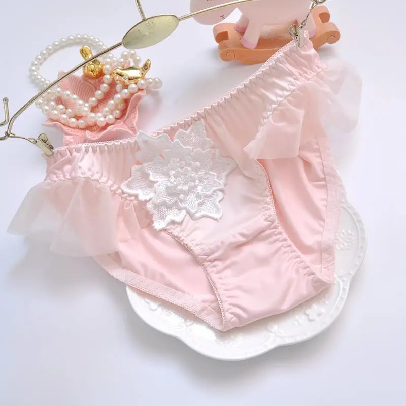Flower Milk Silk High Elasticity Seamless Cute Lovely Sweety Mesh Underwear