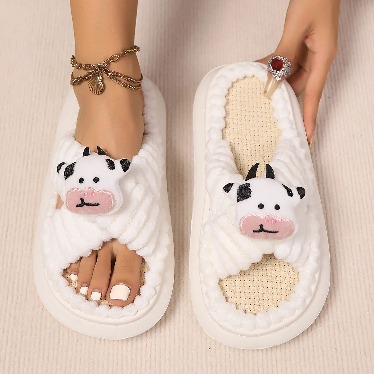 Home Open-Toe Cross Slippers