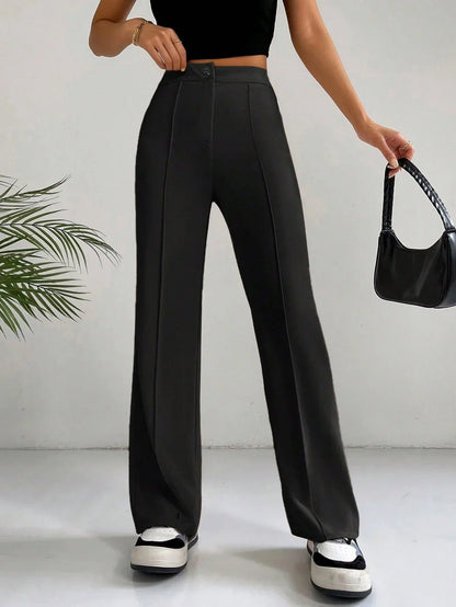 High Waist Straight Leg Pants