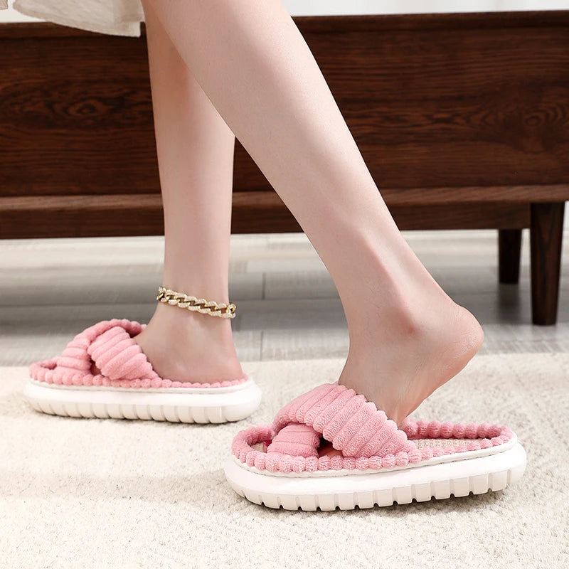 Home Open-Toe Cross Slippers