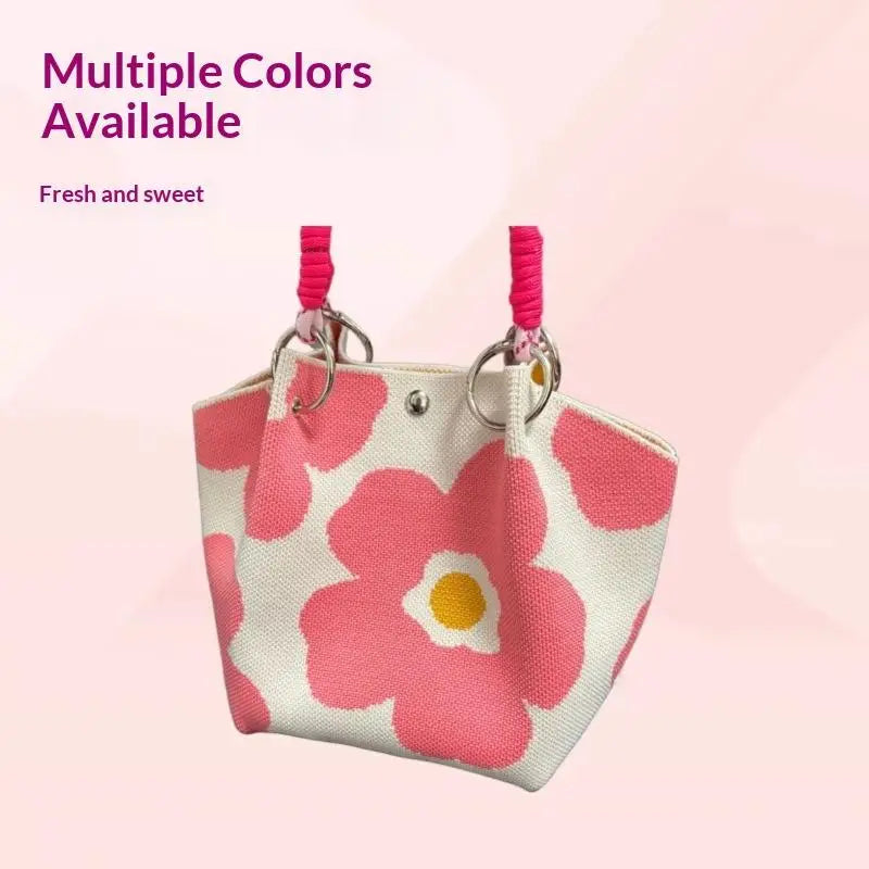Versatile Cute Knitted Handbag With 3D Magnetic Snap Handbag Clutch Bag