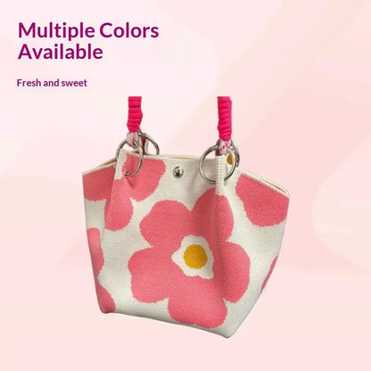 Versatile Cute Knitted Handbag With 3D Magnetic Snap Handbag Clutch Bag
