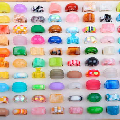 20Pcs/Lot Colorful Resin Acrylic Rings