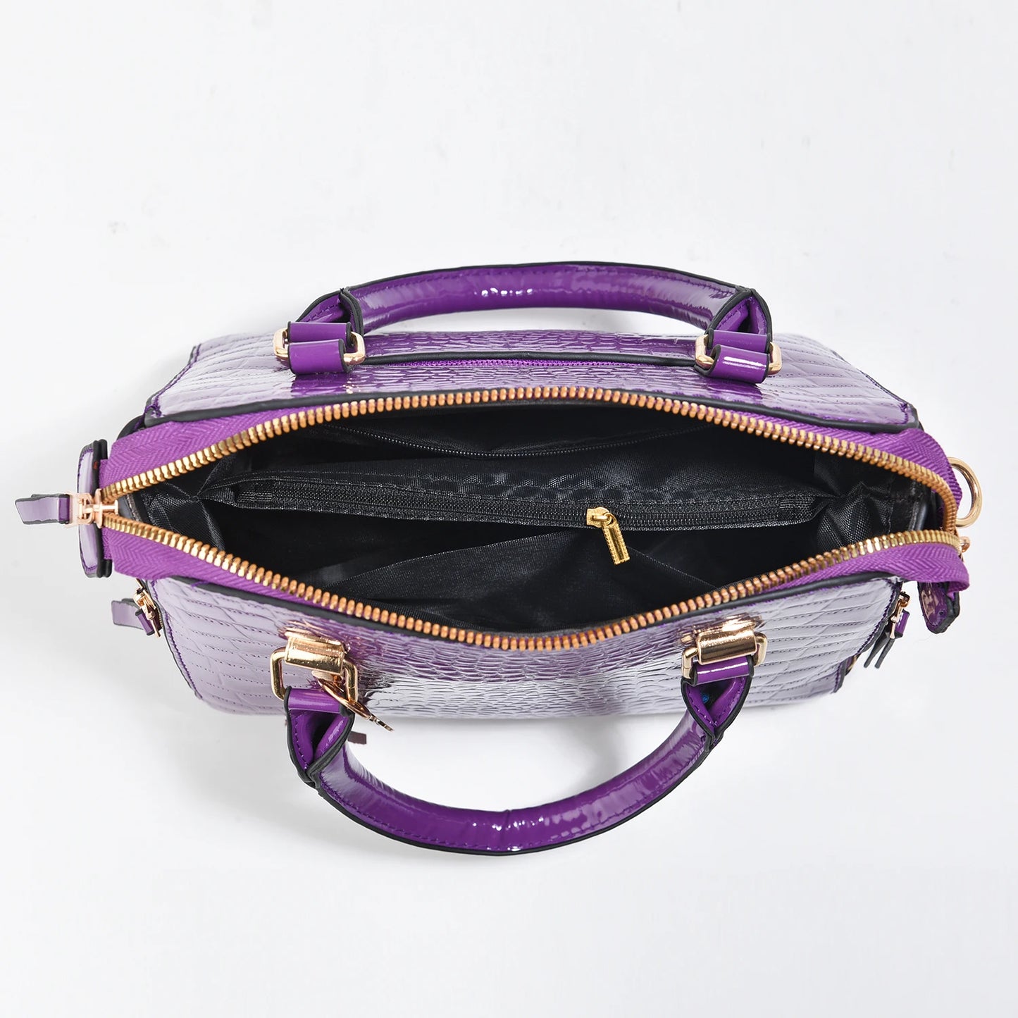 Luxurious Crocodile Embossed Tote Handbag