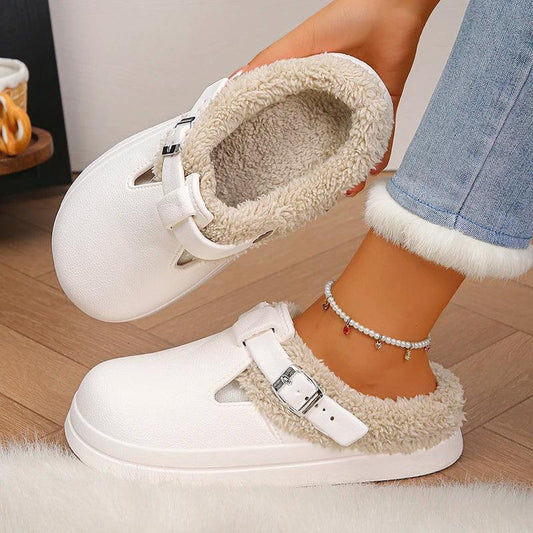 Fluffy Clogs Waterproof Non Slip Cotton Slippers