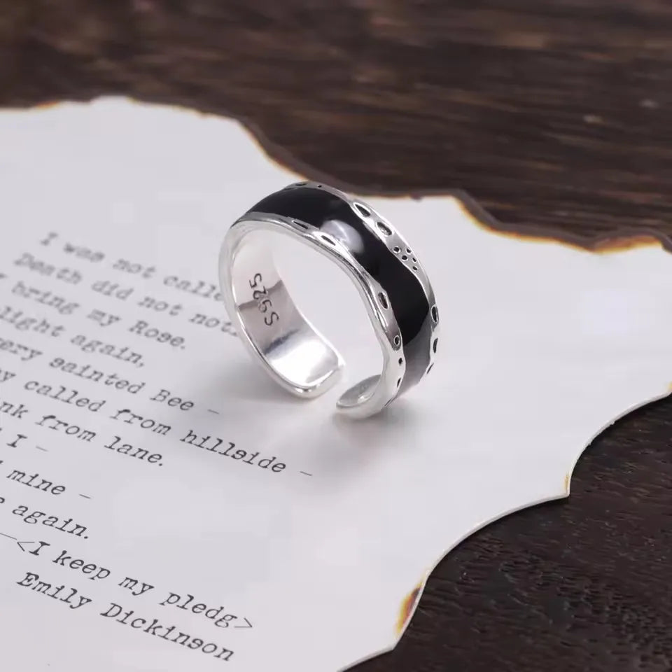 925 Sterling Silver Geometry Crystal Ring
