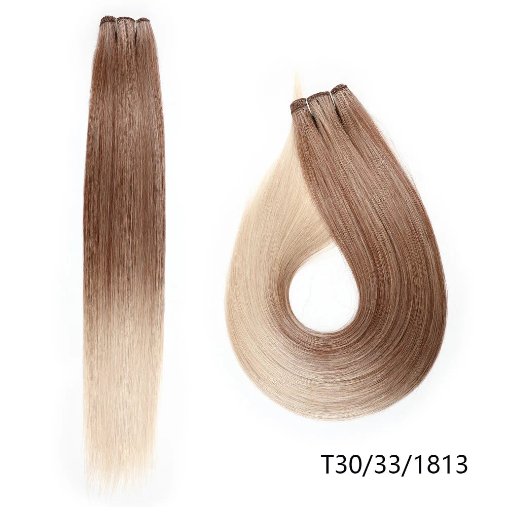 Bone Straight Hair Extensions Brown Color