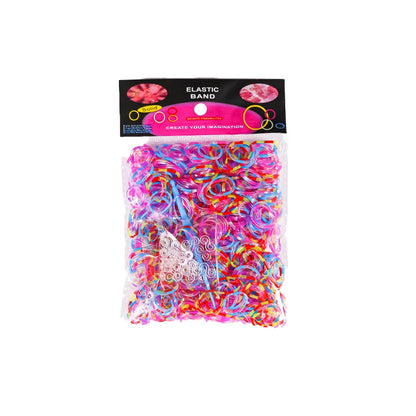 600Pcs Color Rubble Loom Wristbands Kit Elastic Weaving Lacing Craft